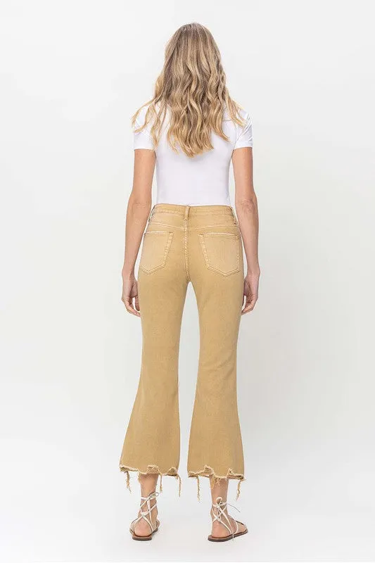 Vervet by Flying Monkey Vintage High Rise Raw Flare Hem Detail Jeans