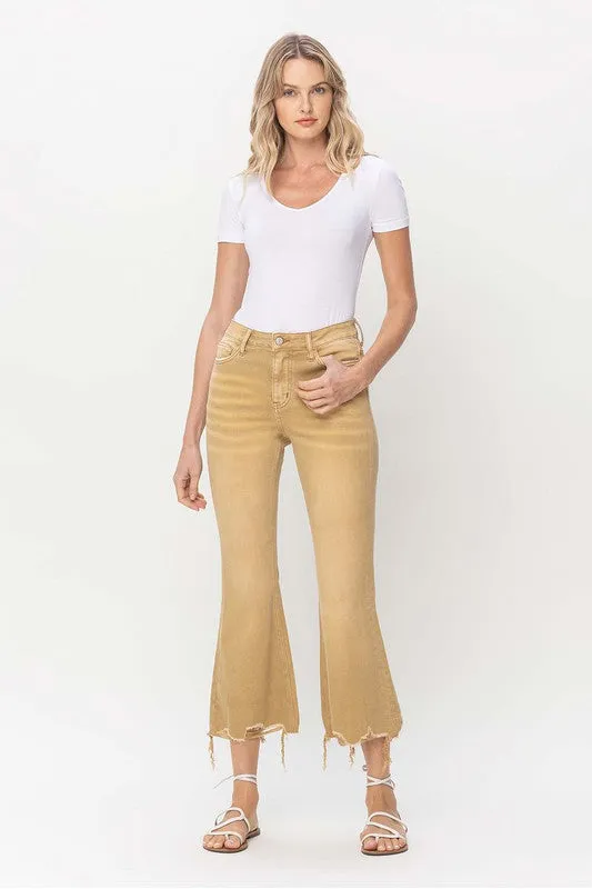 Vervet by Flying Monkey Vintage High Rise Raw Flare Hem Detail Jeans