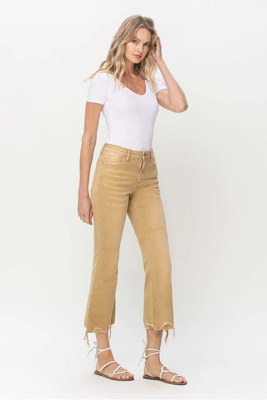 Vervet by Flying Monkey Vintage High Rise Raw Flare Hem Detail Jeans