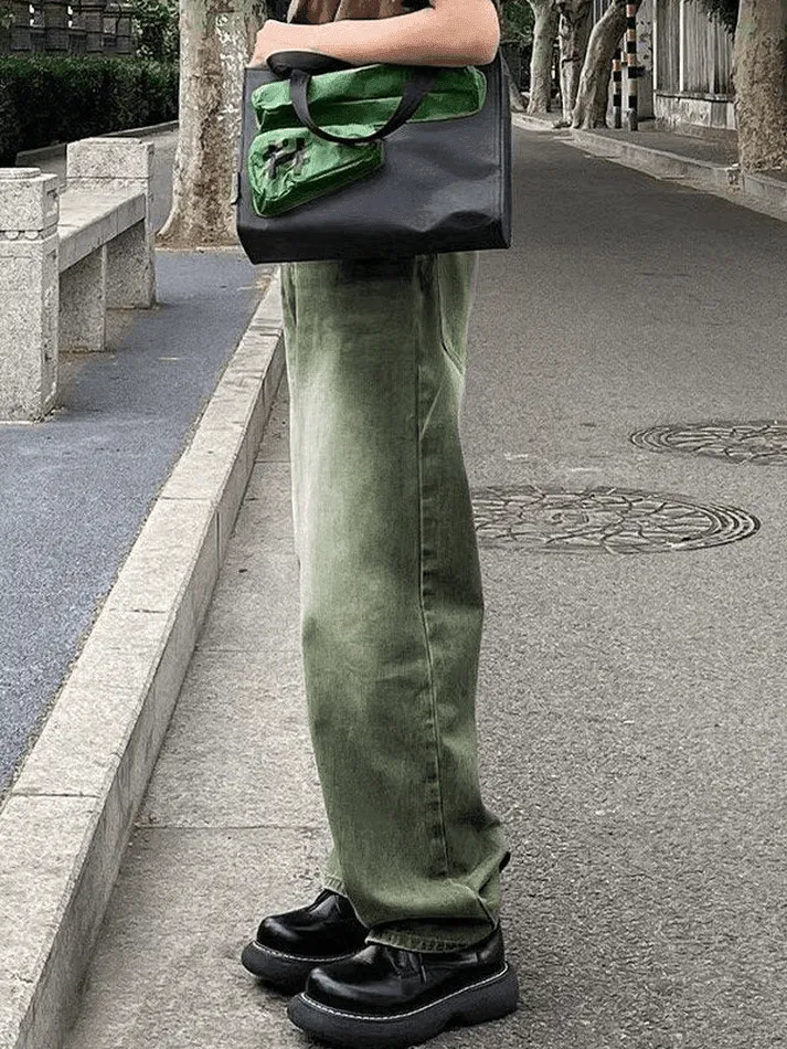 Vintage Green Wash Boyfriend Jeans
