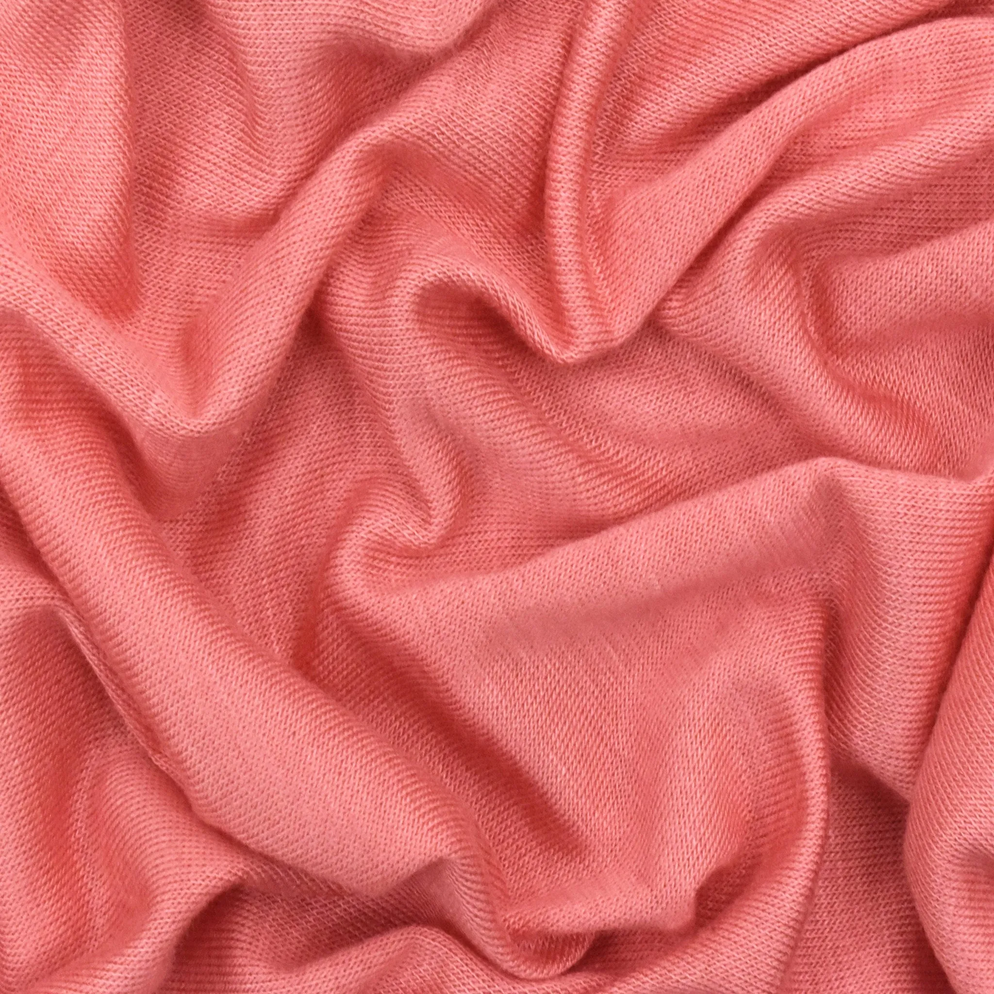 Watermelon Pink Stretch Slub Jersey Knit Fabric