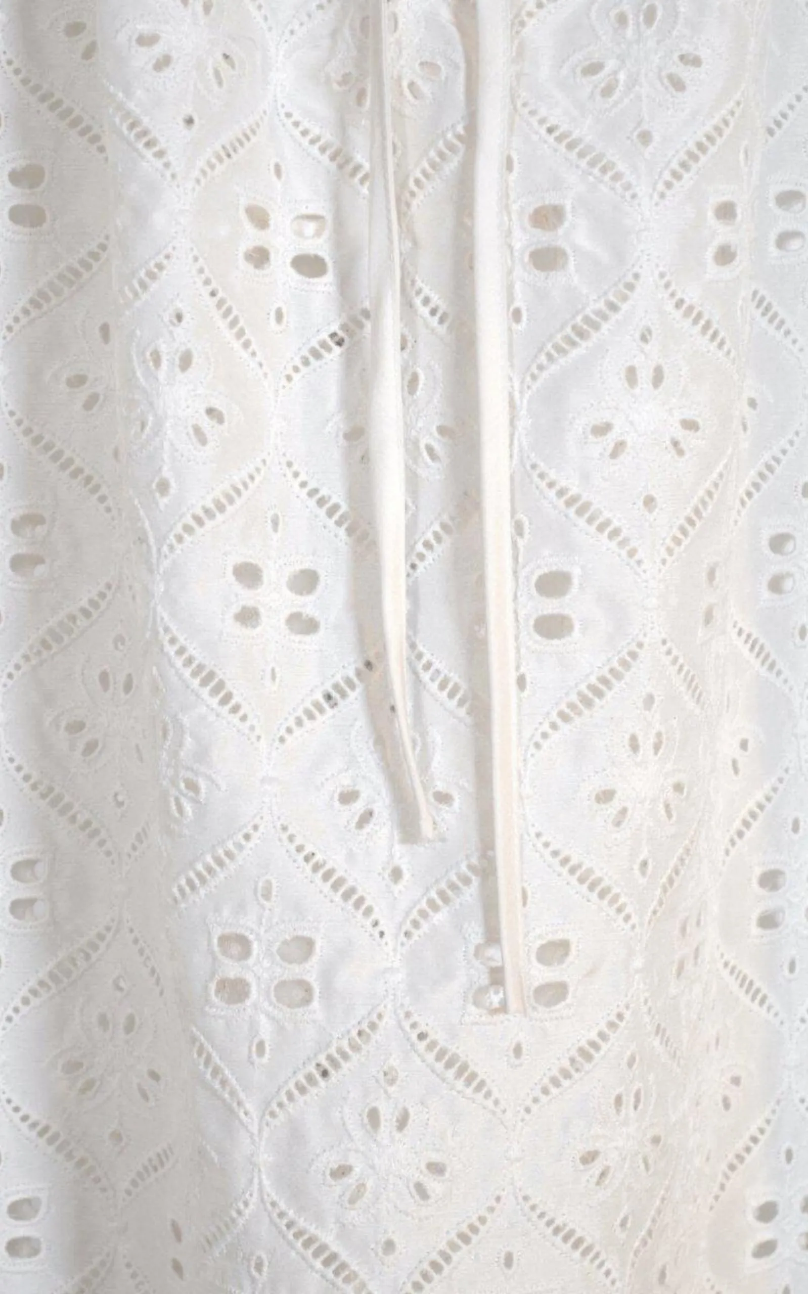 White Cotton Eyelet Top