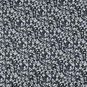 White Leaves on Black Cotton Sateen Fabric