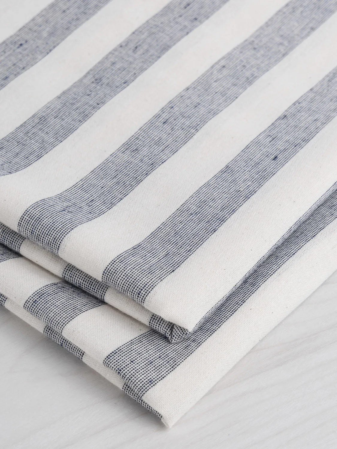 Wide Stripe Recycled Cotton - Black   Cream