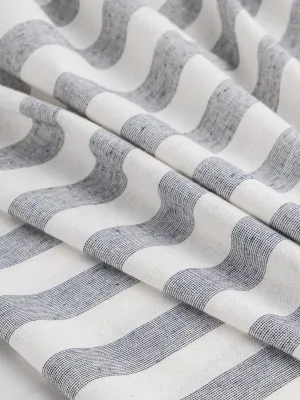 Wide Stripe Recycled Cotton - Black   Cream