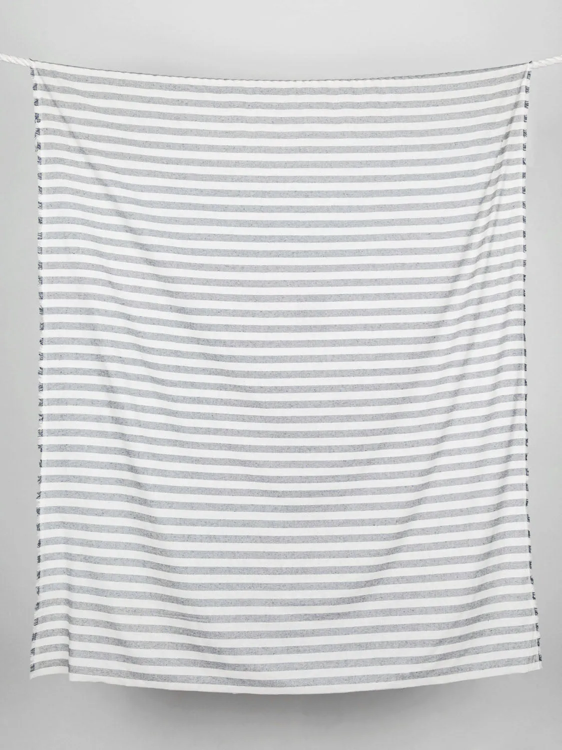 Wide Stripe Recycled Cotton - Black   Cream
