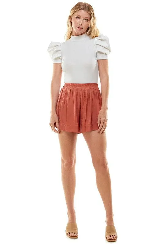 Womens High Waist Shorts Pink Or Rust Shorts