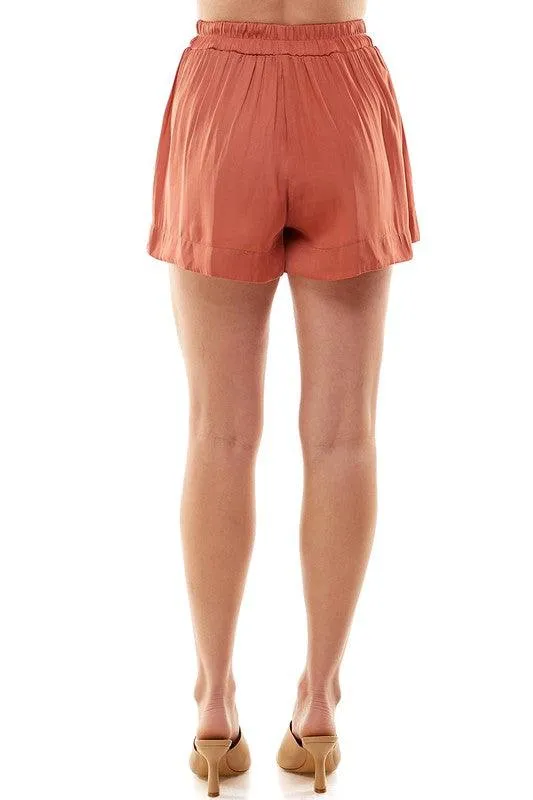 Womens High Waist Shorts Pink Or Rust Shorts