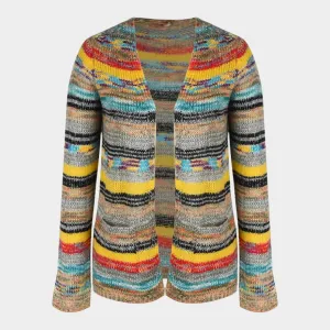 Womens Knitted Cardigan  Lightweight Cropped Casual Jacket  Button Front  Soft Knit Fabric  Multicolour
