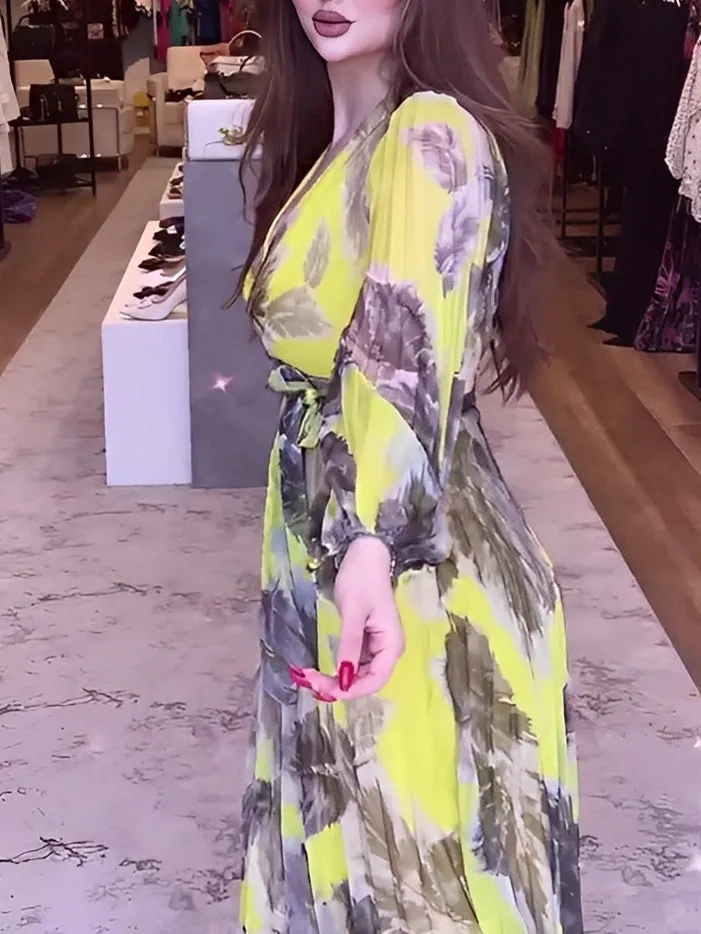 Yellow Chiffon Dress